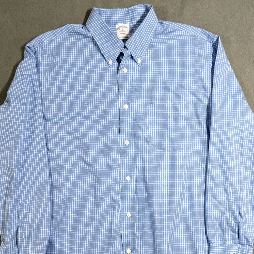 Brooks Brothers XL button up‎ casual dress shirt 100% cotton blue